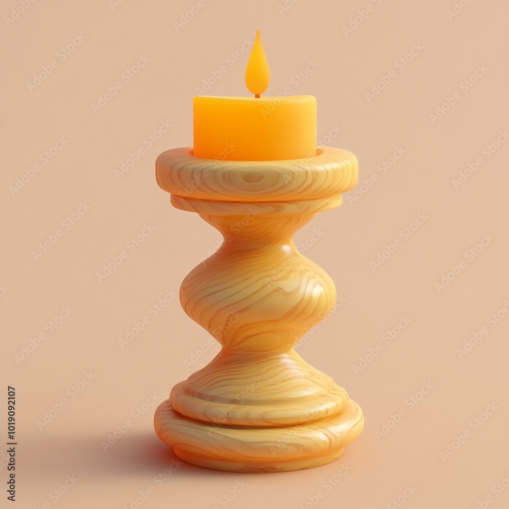 3D Candle Stand Icon: Elegant Lighting Decor Illustration Logo 3D Candle Stand Icon: Elegant Lighting Decor Illustration Logo