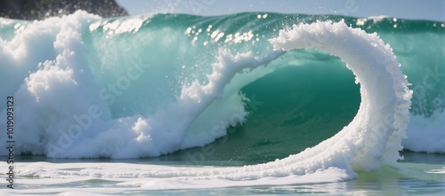 A water circle with a splashing foam wave eleven waves photo