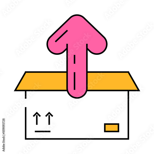 open box unpacking loading contents line icon vector. open box unpacking loading contents sign. isolated symbol illustration