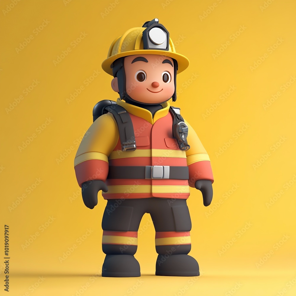 3D Firefighter Icon: Emergency and Rescue Worker Illustration Logo 3D Firefighter Icon: Emergency and Rescue Worker Illustration Logo