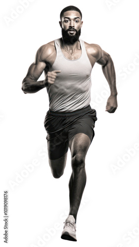 PNG Running jogging adult man.