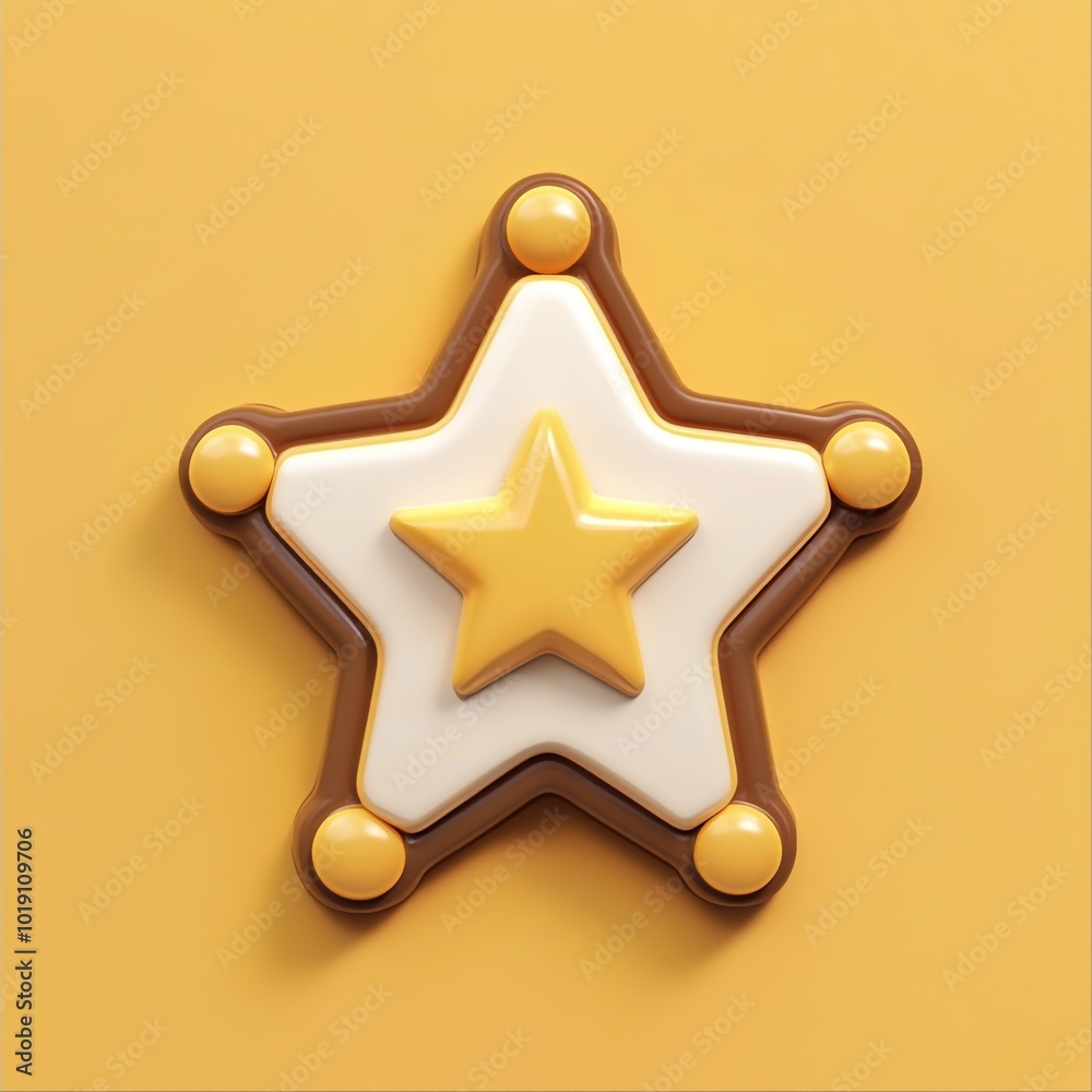 3D Sheriff Badge Icon: Law Enforcement and Western Illustration Logo 3D Sheriff Badge Icon: Law Enforcement and Western Illustration Logo