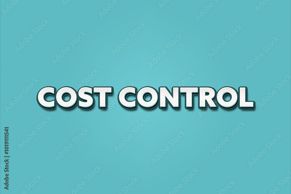 Fototapeta premium Cost Control. A Illustration with white text isolated on light green background.