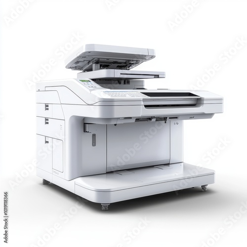 Modern Photocopier on White Background