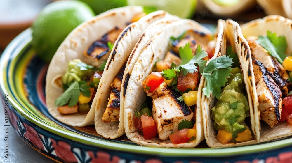 Grilled Chicken Tacos with Fresh Ingredients and Herbs Grilled Chicken Tacos with Fresh Ingredients and Herbs