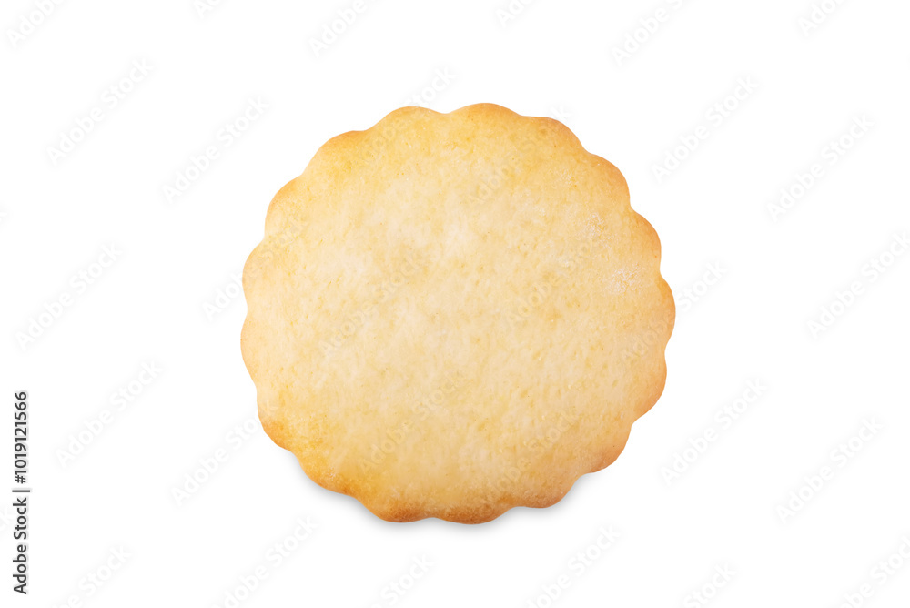 Shortbread cookie in the form of circle on a white isolated background Shortbread cookie in the form of circle on a white isolated background