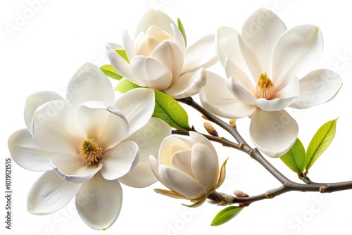Fototapeta Naklejka Na Ścianę i Meble -  Aerial view of white magnolia flowers