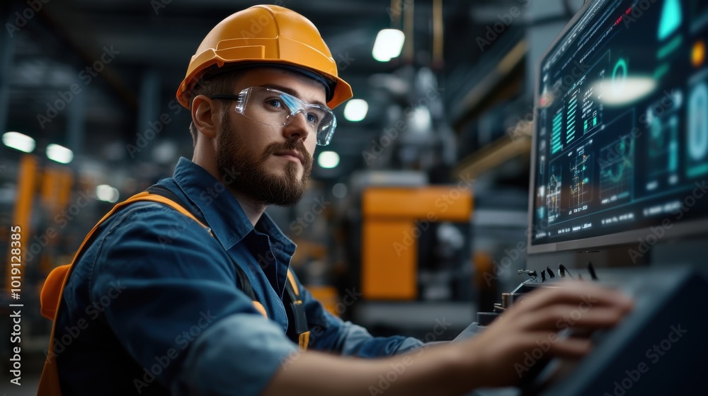 Futuristic Factory Safety Trainer in Action