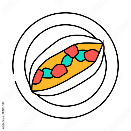 kumpir turkish cuisine line icon vector. kumpir turkish cuisine sign. isolated symbol illustration