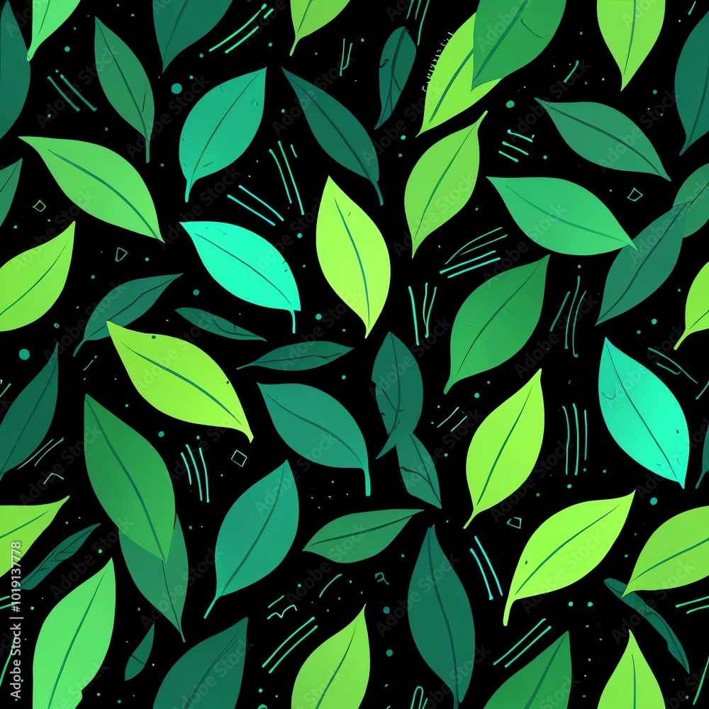 Green Leaves Pattern Green Leaves Pattern