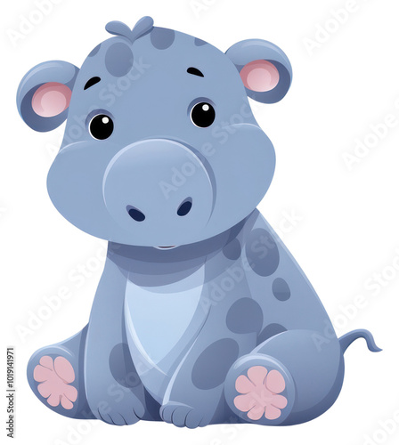 PNG Baby hippo animal cartoon mammal.