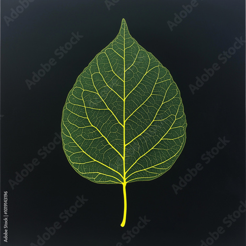 Dynamic Rendering of Leaf Veins in Green and Yellow: Nature's Intricate Beauty Explored