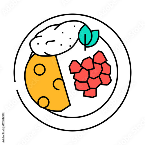 iskender kebab turkish cuisine line icon vector. iskender kebab turkish cuisine sign. isolated symbol illustration
