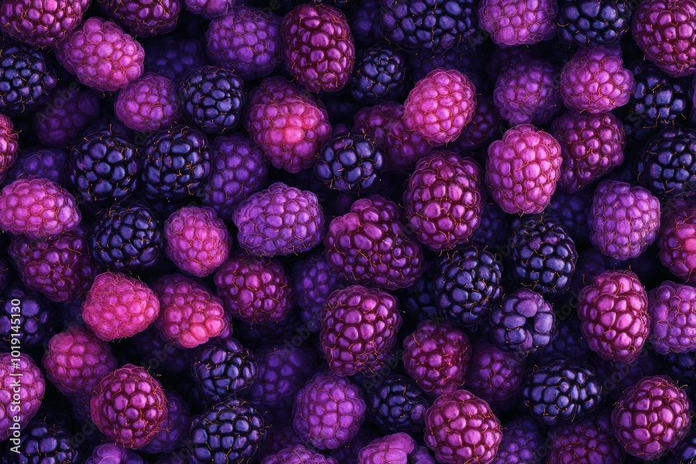 A close up of purple and pink berries, generative ai image A close up of purple and pink berries, generative ai image
