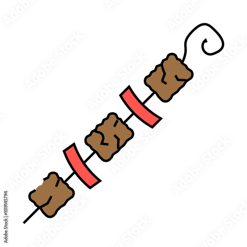 kebab skewer turkish cuisine line icon vector. kebab skewer turkish cuisine sign. isolated symbol illustration