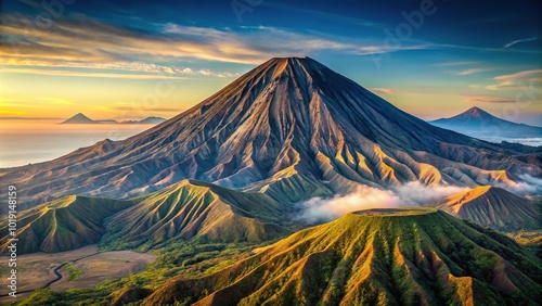 Majestic Mount Semeru behind the caldera