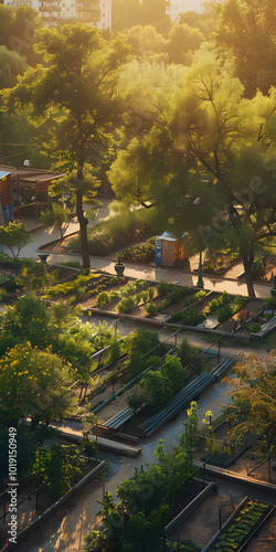 Jardim comunitário promovendo a sustentabilidade photo