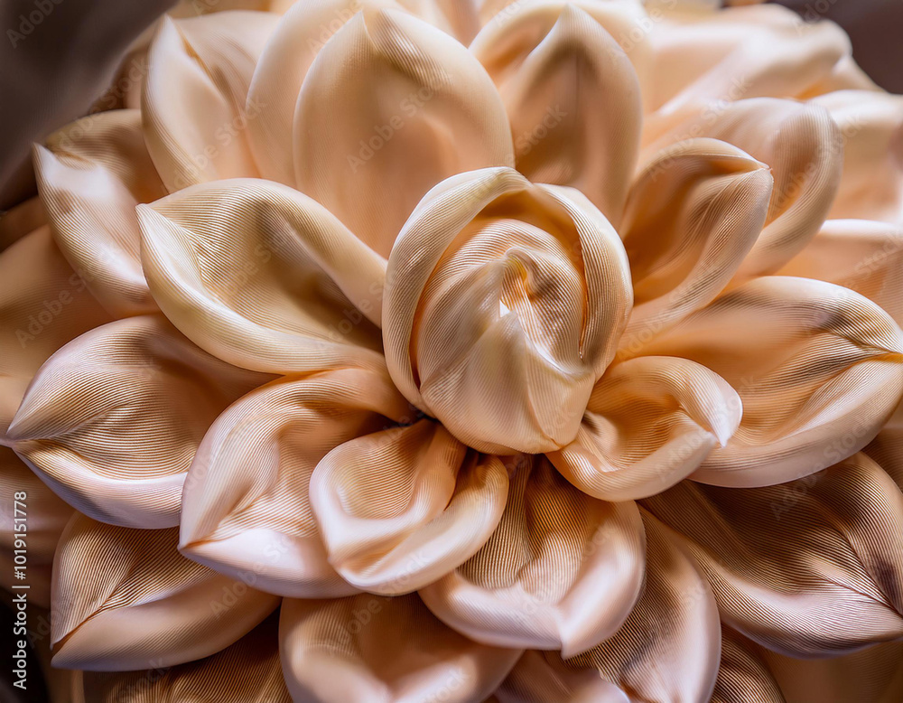 Close-Up of a Silk Flower with Lifelike Petals and Elegant Design Close-Up of a Silk Flower with Lifelike Petals and Elegant Design
