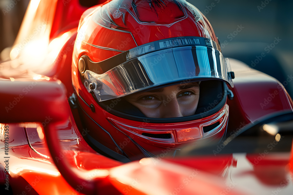 Focused Formula Racer in Action Focused Formula Racer in Action