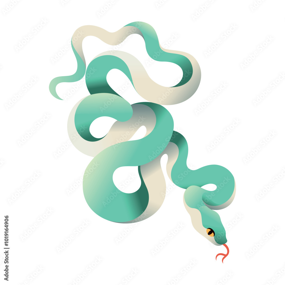Vector Chinese New Year Snake Ornament Cartoon Illustration Isolated Vector Chinese New Year Snake Ornament Cartoon Illustration Isolated