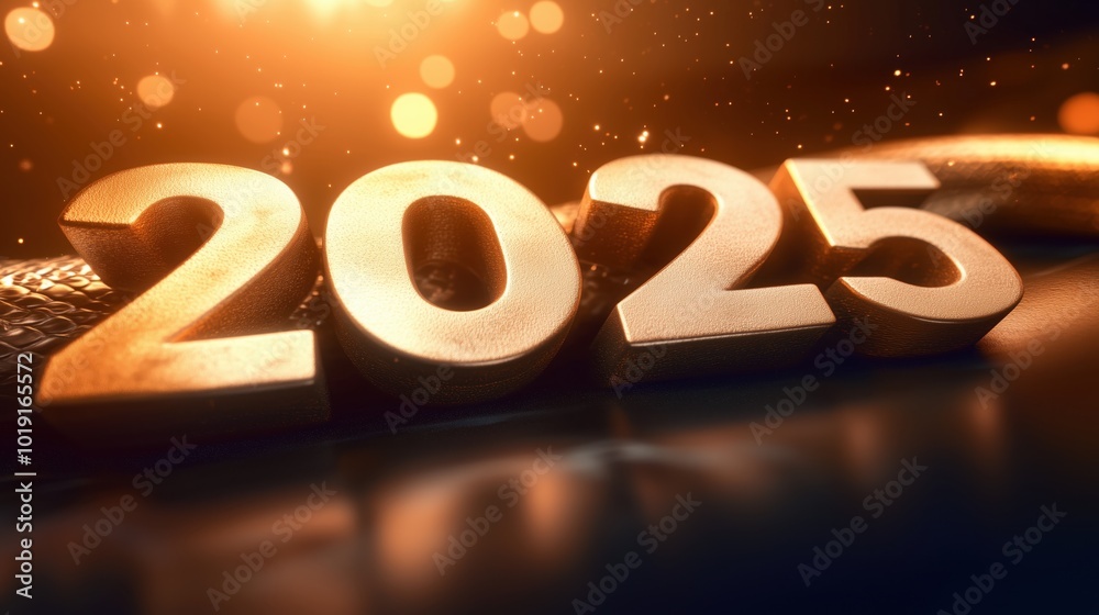 Golden 2025 numbers highlighted by radiant beams, symbolizing celebration and optimism for the new year. Golden 2025 numbers highlighted by radiant beams, symbolizing celebration and optimism for the new year.