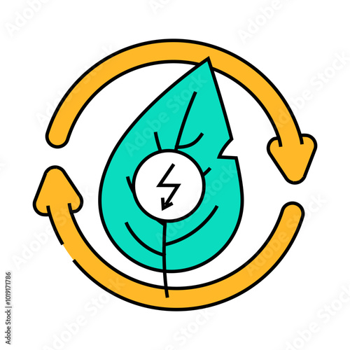 conversion biomass energy line icon vector. conversion biomass energy sign. isolated symbol illustration