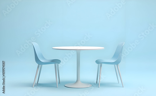 two chairs and table, stylish and clean room, interior, décor, deign