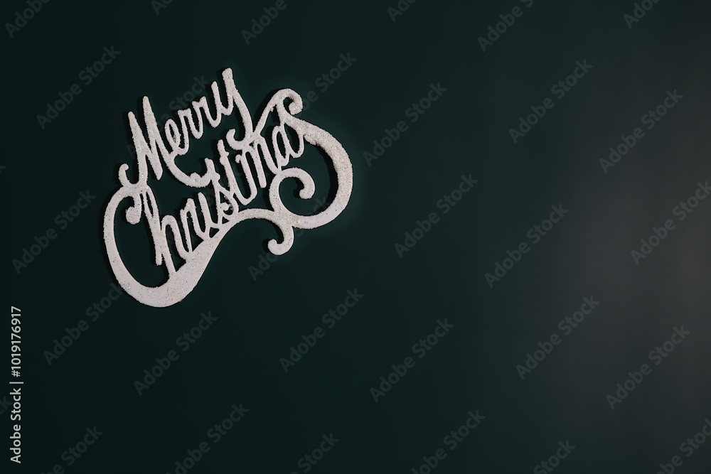 Obraz premium Merry Christmas lettering, festive card