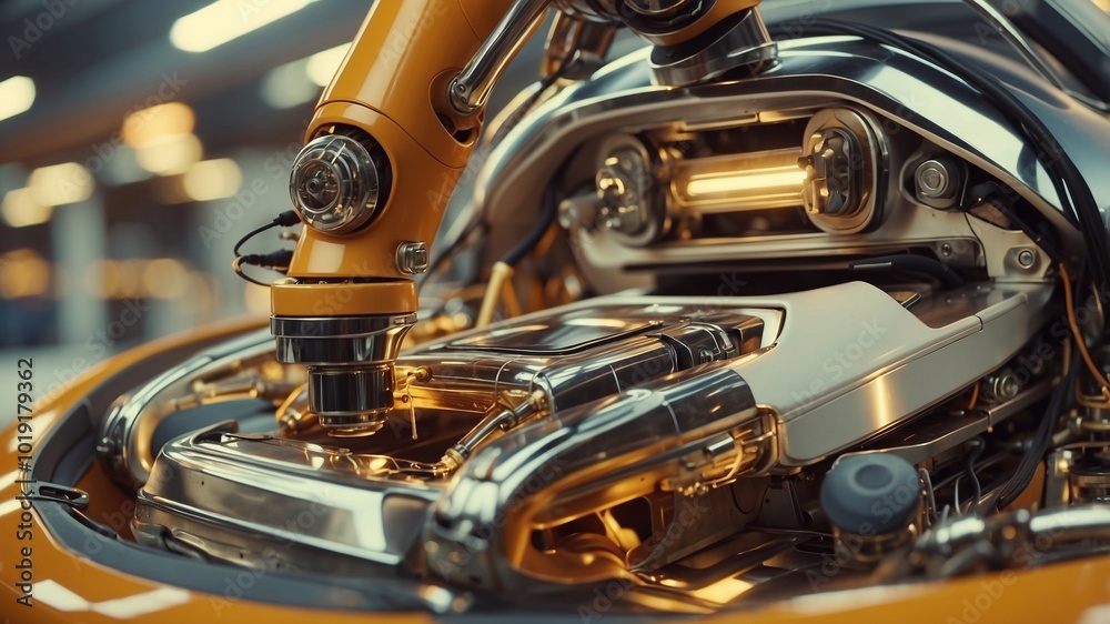 Fototapeta premium robot in a car manufacturing plant