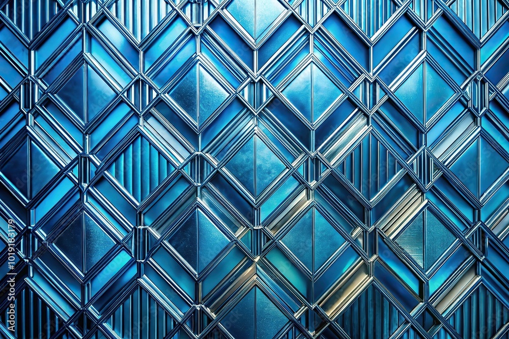 Art deco background of blue glass and metal Art deco background of blue glass and metal