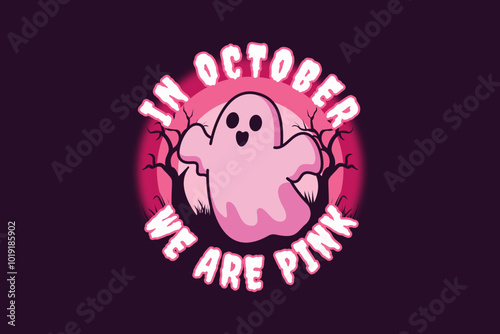 Pink Ghost Boo, Celebrating Halloween and Breast Cancer Awareness
