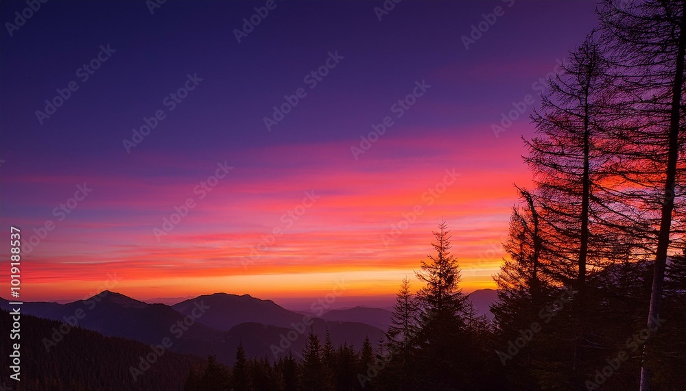 Obraz premium 秋の夕焼けとシルエット