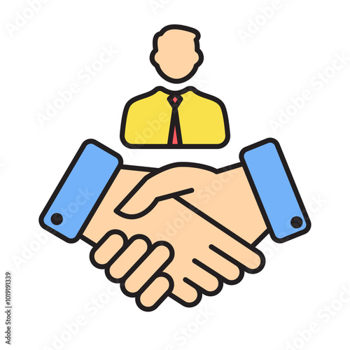 Mediator Icon, Bussines mediator, Handshake