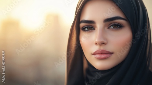 a beautiful woman wearing hijab