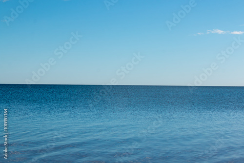 The blue sky and Lake Michigan