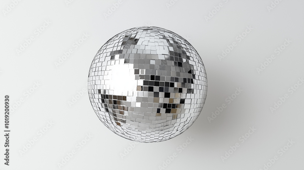 top down view, a mirror ball placed in the center of a plain white background top down view, a mirror ball placed in the center of a plain white background