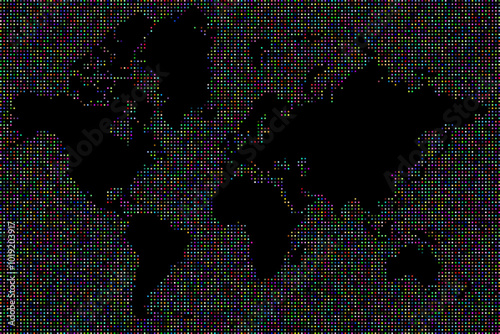 Colorful dots world map wallpaper background