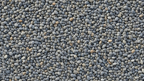 Seamless Pattern of Small, Smooth Pebbles in Neutral Tones, Creating a Natural Textured Background