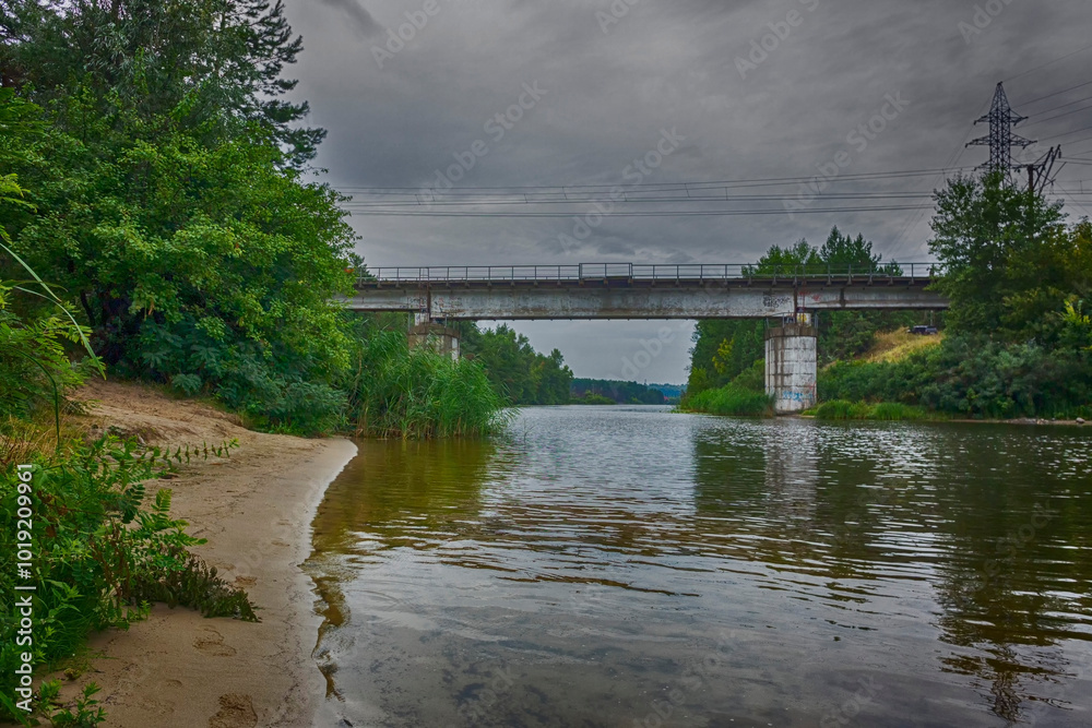 Fototapeta premium Railway bridge over the river