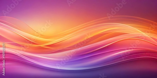 Wallpaper Mural Abstract background with smooth translucent waves in shades of orange, pink, purple, and lavender Torontodigital.ca