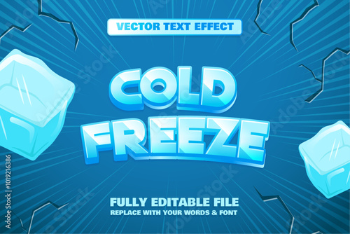 Blue Cold Freeze Text Effect