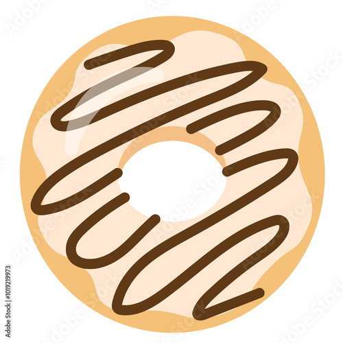White Chocolate Donut Illustration