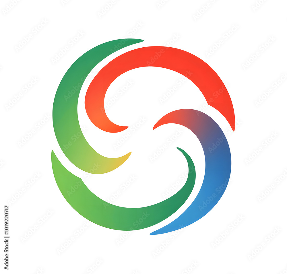 Three white circles, green and red colors in the shape of three interlocking rings stacked on top of each other design, vector graphics design, flat design, Three white circles, green and red colors in the shape of three interlocking rings stacked on top of each other design, vector graphics design, flat design,
