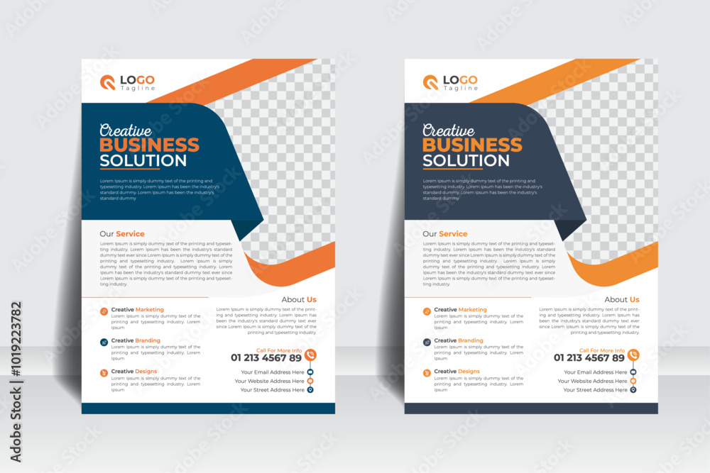 Obraz premium A4 print template, Business brochure flyer or poster design 