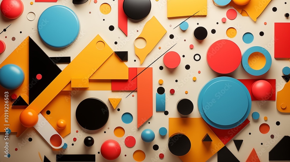 Retro 1980s or 90s trendy paper collage background pattern. Geometric Shapes Background. Retro 1980s or 90s trendy paper collage background pattern. Geometric Shapes Background.