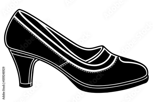  Beautiful lady shoe isolated vector art illustration