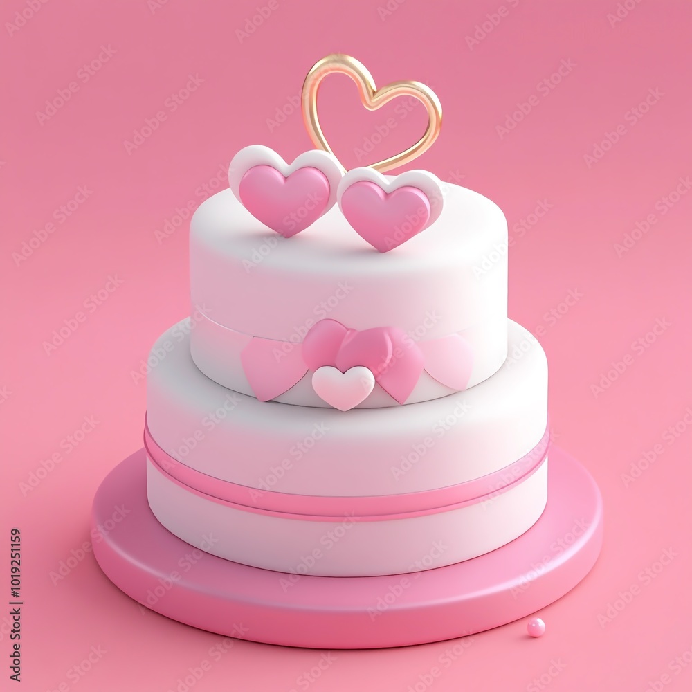 3D Wedding Invitation Icon: Elegant Card for Special Day