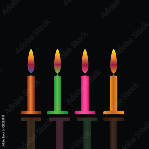 Candle in realistic style