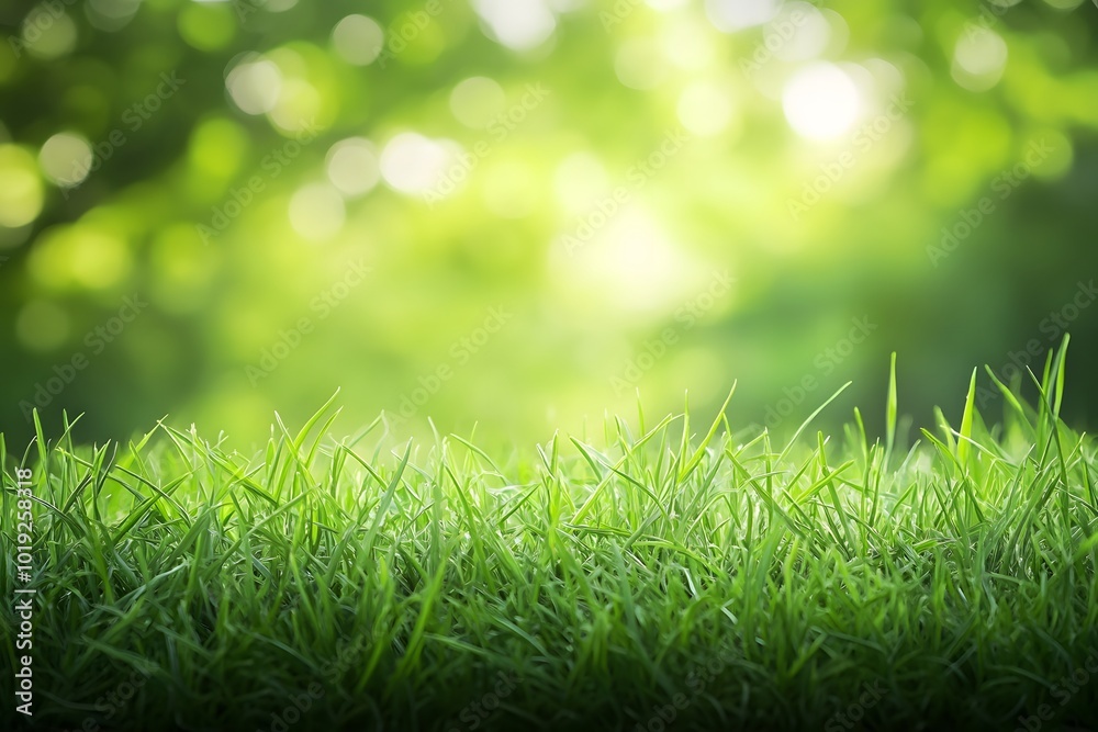 Close-up of Green Grass Blades with Blurred Background Close-up of Green Grass Blades with Blurred Background