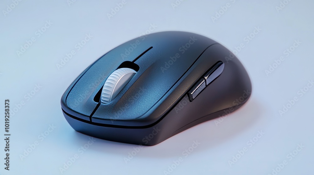 Wireless computer mouse isolated on white background selective focus Wireless computer mouse isolated on white background selective focus
